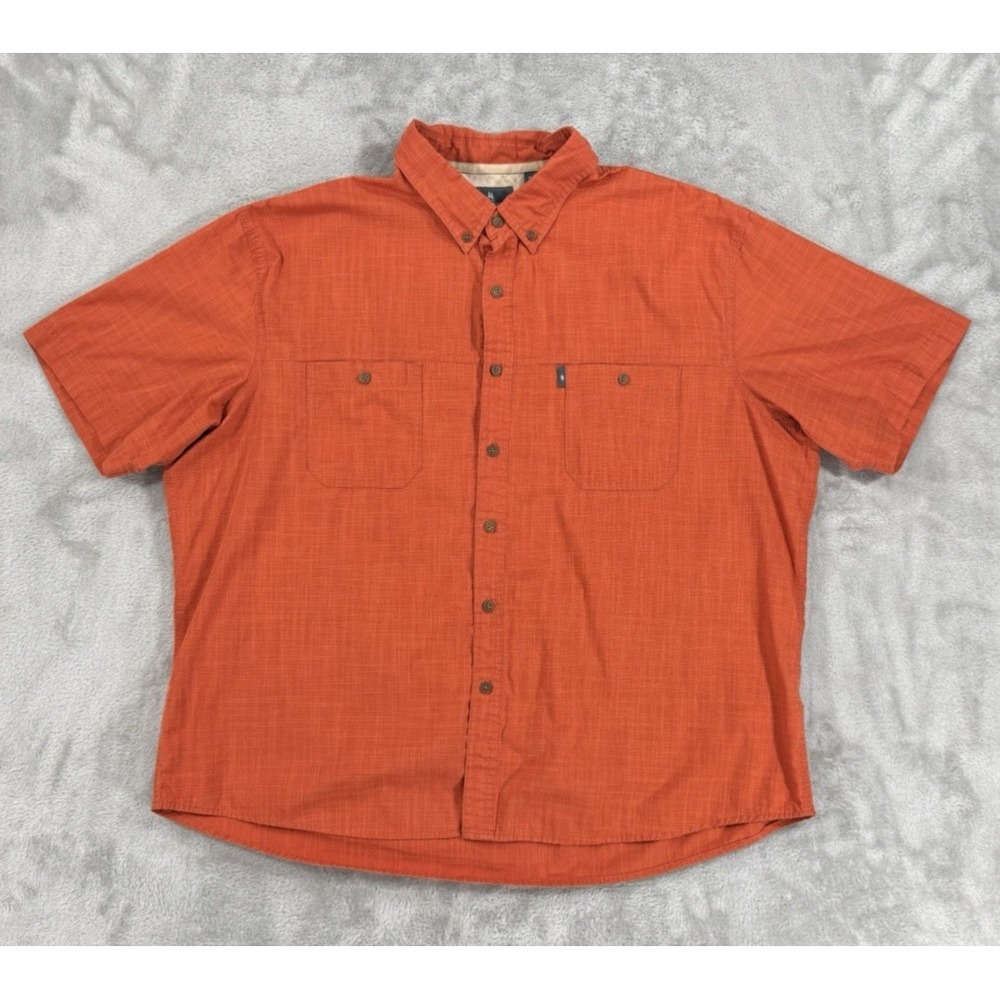 GH Bass‎ & Co Shirt Mens XXL Explorer Fishing Hiking Outdoors Textured Orange